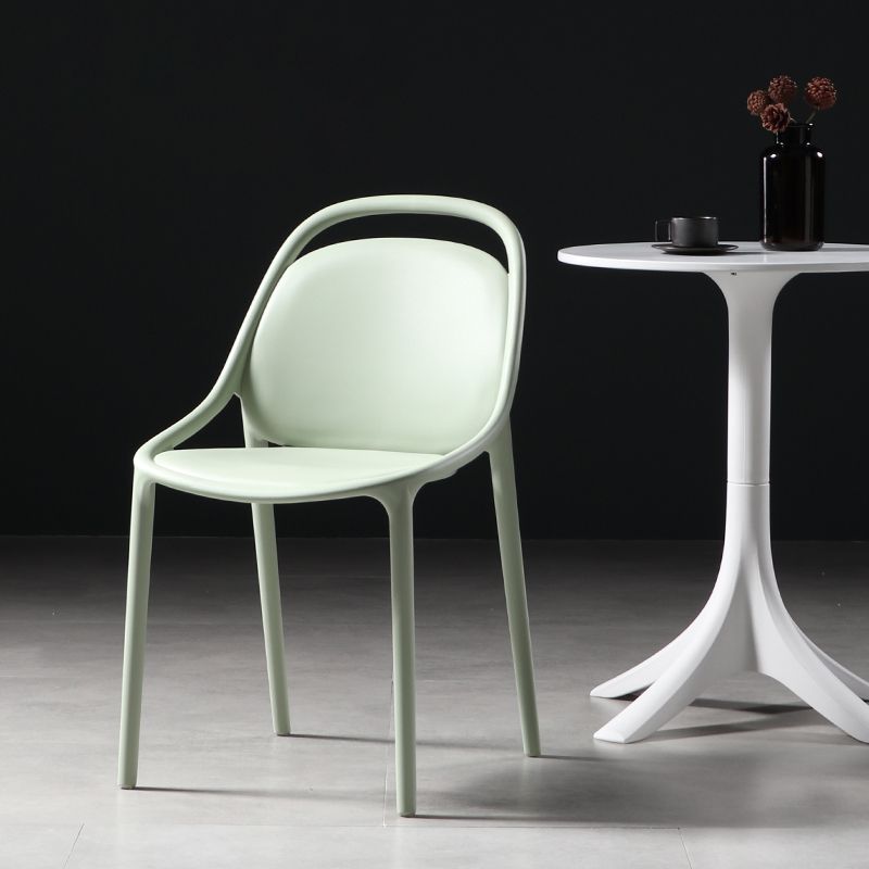 Sillas apilables de estilo moderno, sillas sin brazos con patas de plástico para cocina