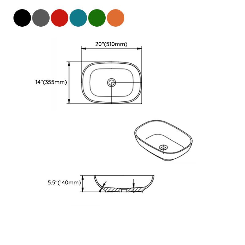 Modern Wash Stand Transparent Solid Color Resin Bathroom Sink(Not Included Faucet)