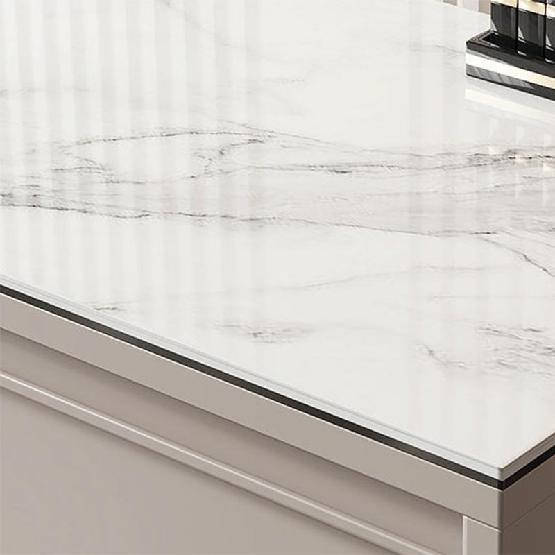 Minimalist Stone Top Vanity Table Modern Makeup Counter with 4 Drawers