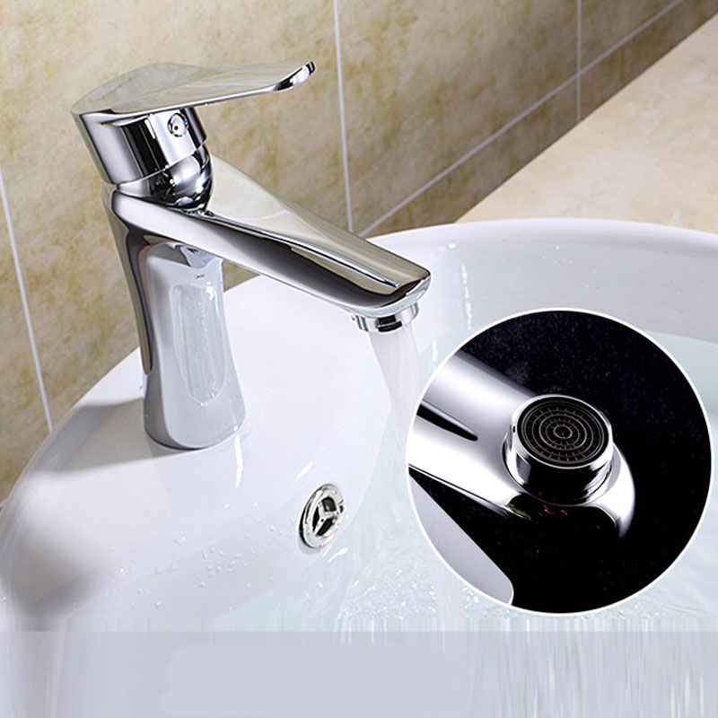 Single Handle Basin Lavatory Faucet Low Arc Brass Bathroom Faucet