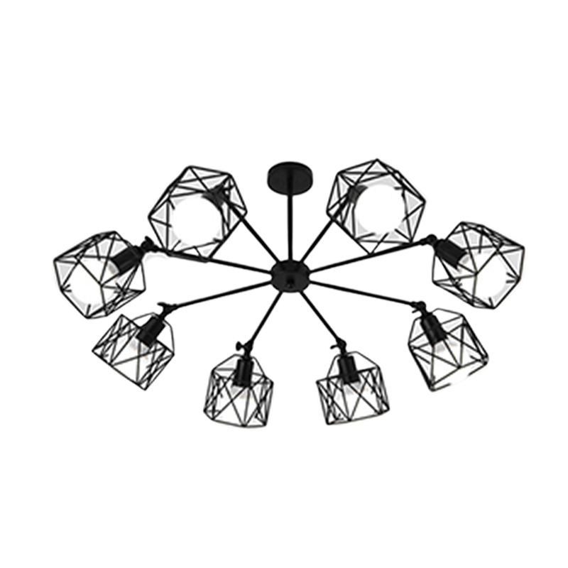 Nordic Style Ceiling Light Iron Frame Shape Adjustable Ceiling Lamp for Bedroom