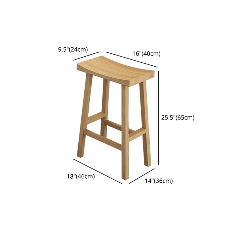 Modern Armless Backless Counter Stool Wood Kitchen Bar Stool with Seat and Pedal