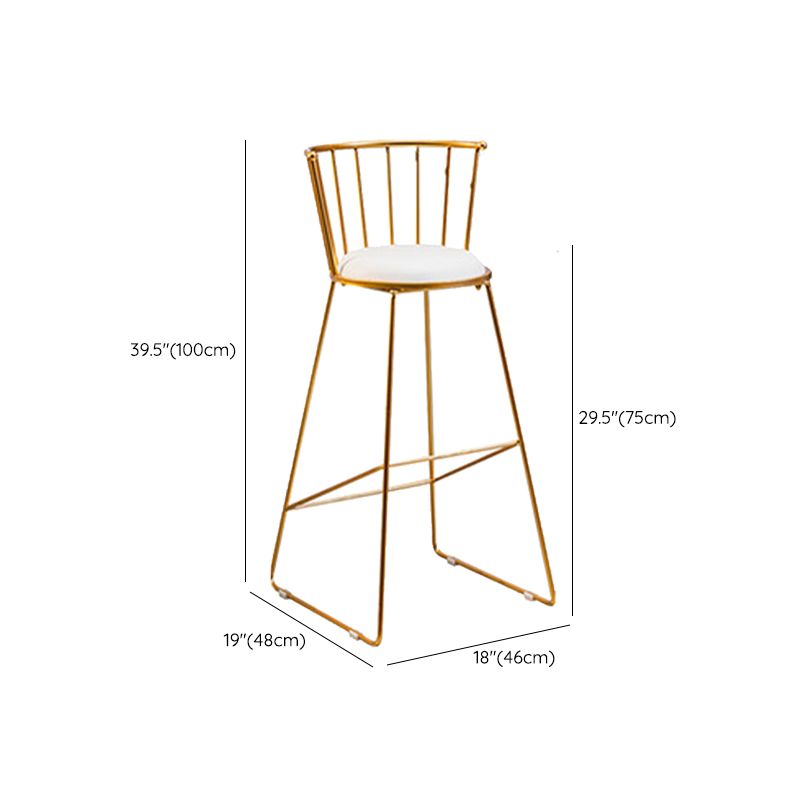 Metal Barstools Glam Armless Bar Stools with Gold Metal Legs
