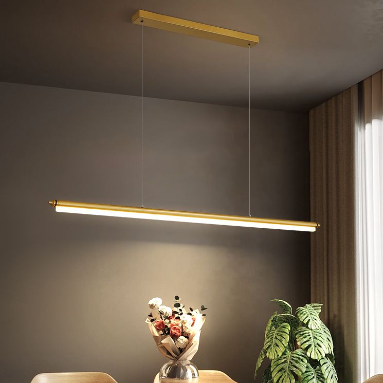 Contemporary Linear Island Light Metal 1 Light Island Lighting Fixtures