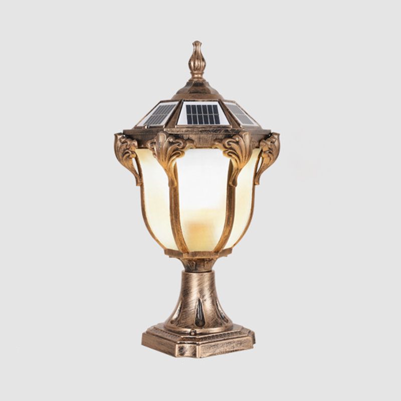 Nordic Style Aluminum Outdoor Light Solar Energy Pillar Lamp for Outdoor