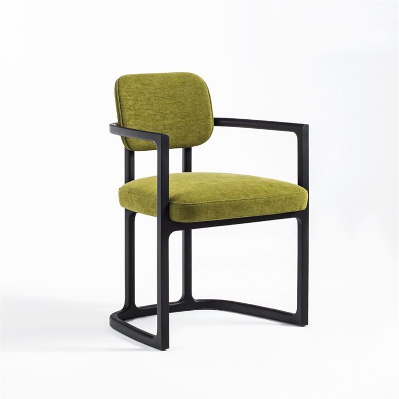 Nordic Style Arm Chair Solid Wood Open Back Dining Chairs for Dining Room