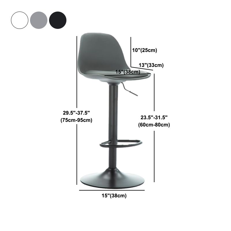 Scandinavian Adjustable Height Bar Stool Faux Leather Bar Stool for Bristol