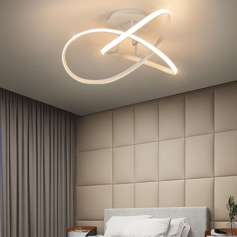 Minimalism LED Flush Mount Twisted Ceiling Light Fixture for Bedroom