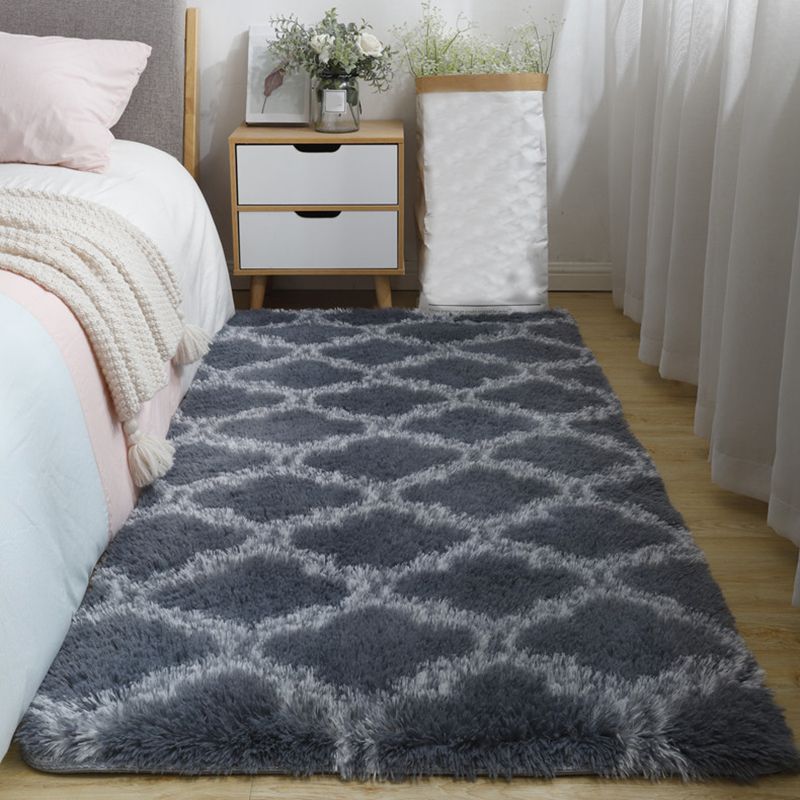 Trendy Geometric Print Rectangle Shag Faux Fur Living Room Indoor Rug