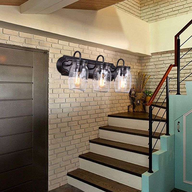 Konservenglasform Waschtischwandleuchten 3 Köpfe Metall Badezimmer Eitelkeitsleuchten