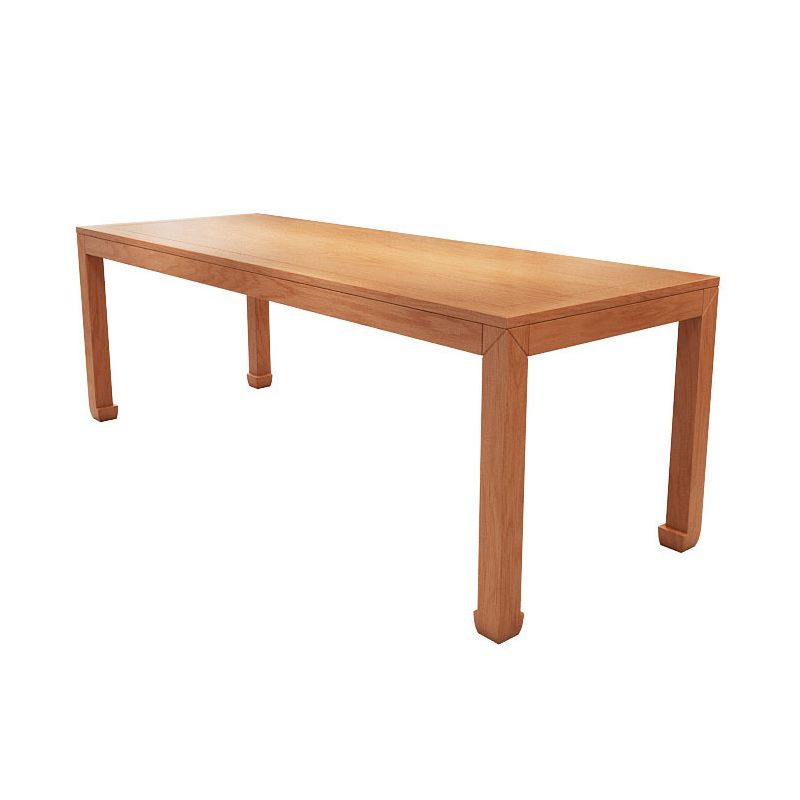 Solid Wood Top Dining Table Rectangle Dining Table with 4 Legs