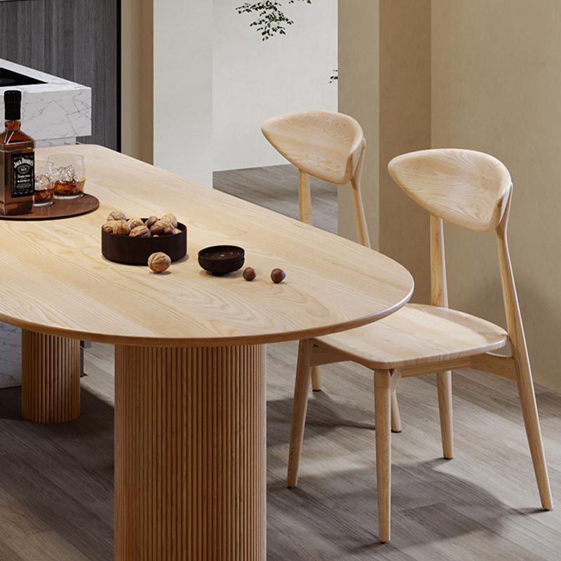 Free Form Contemporary Dining Table Pine Solid Wood Table with 3 Legs