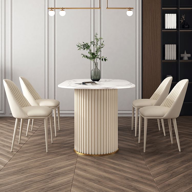 Traditionele luxe eettafel Ovaal Dubbele voetstuk Dining Site Tafel voor eetkamer