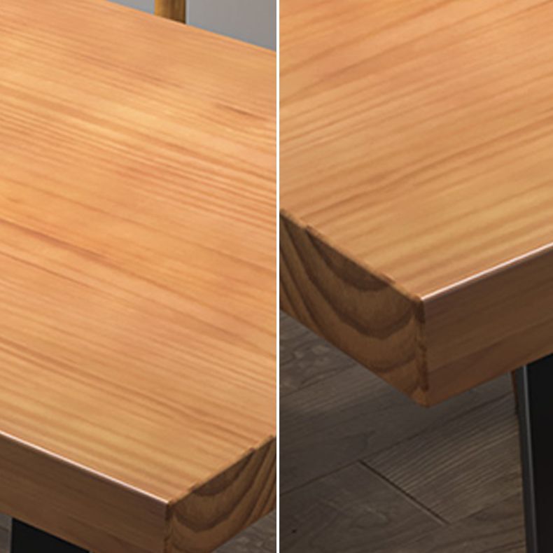 1/2/5/7 Ensemble de restauration industrielle en métal PCS avec table rectangle et chaises en bois