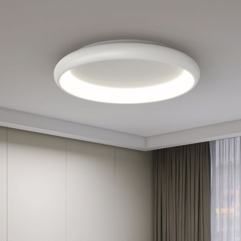 Single Contemporary White Flush Mount Lighting Round Acrylic Ceiling Light