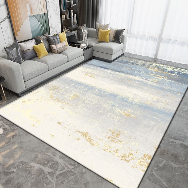 Light Grey Modern Rug Polyester Graphic Indoor Rug Washable Rug for Sitting Room