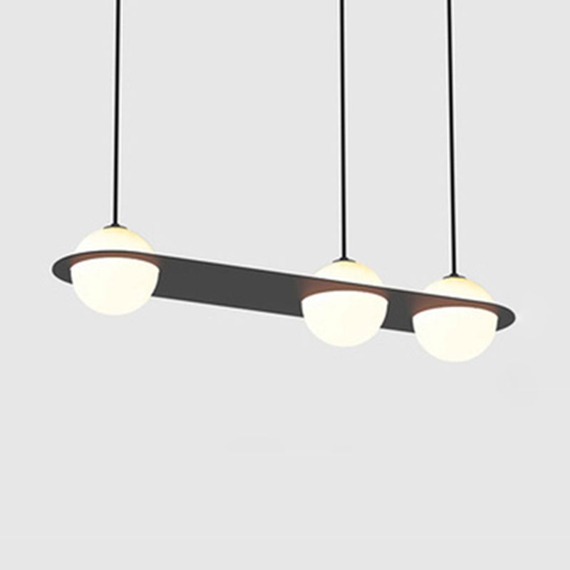 Modern Island Light Round Glass Shade Chandelier Light Fixture for Dining Room