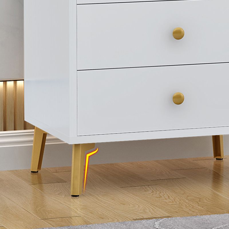 Accent Chest with Soft Close Drawers White Scratch Resistant Chest