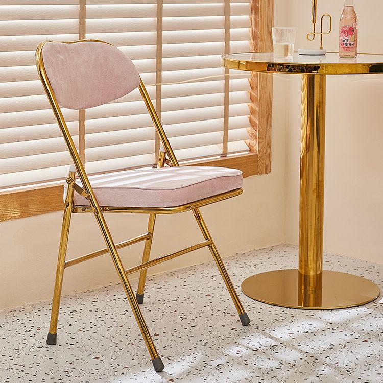 Silla lateral escandinava de terciopelo con respaldo abierto, sillas de comedor plegables con acabado mate