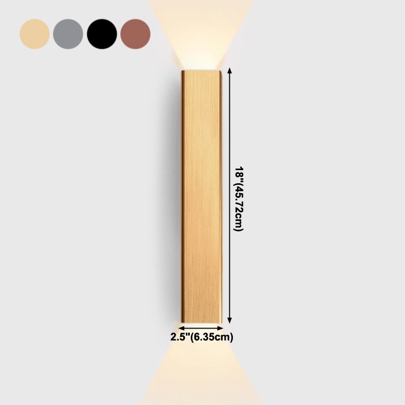 2 Lights Metal Wall Light Modern Style Square Shape Wall Mount Light Fixture