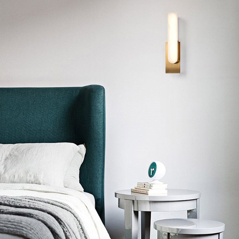 Post-Modern Wall Sconce Marble-Shade Sconce Light Fixture for Living Room