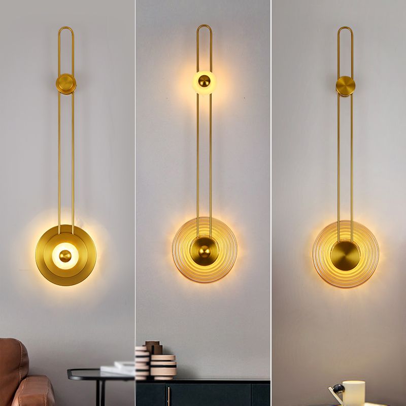 Light Luxury Wall Mount Light Iron Circle Shape Wall Lamp for Bedroom