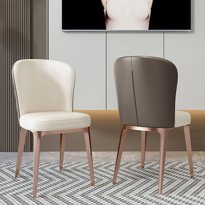 Nordic Style Metal Dining Chairs Leather Dining Parsons Chair for Restaurant Use