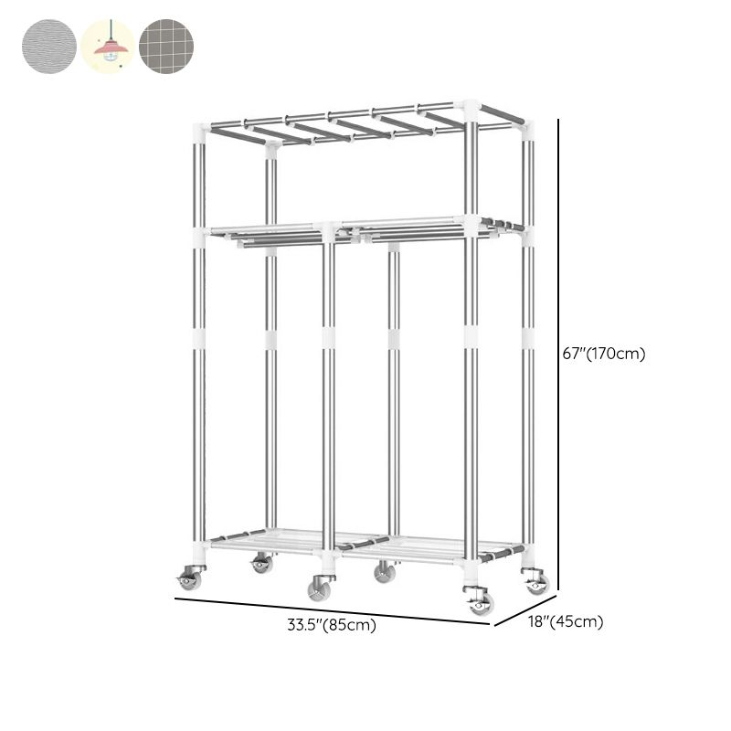 Modern Wardrobe Closet with Shelves Steel Wardrobe Cabinet with Legs