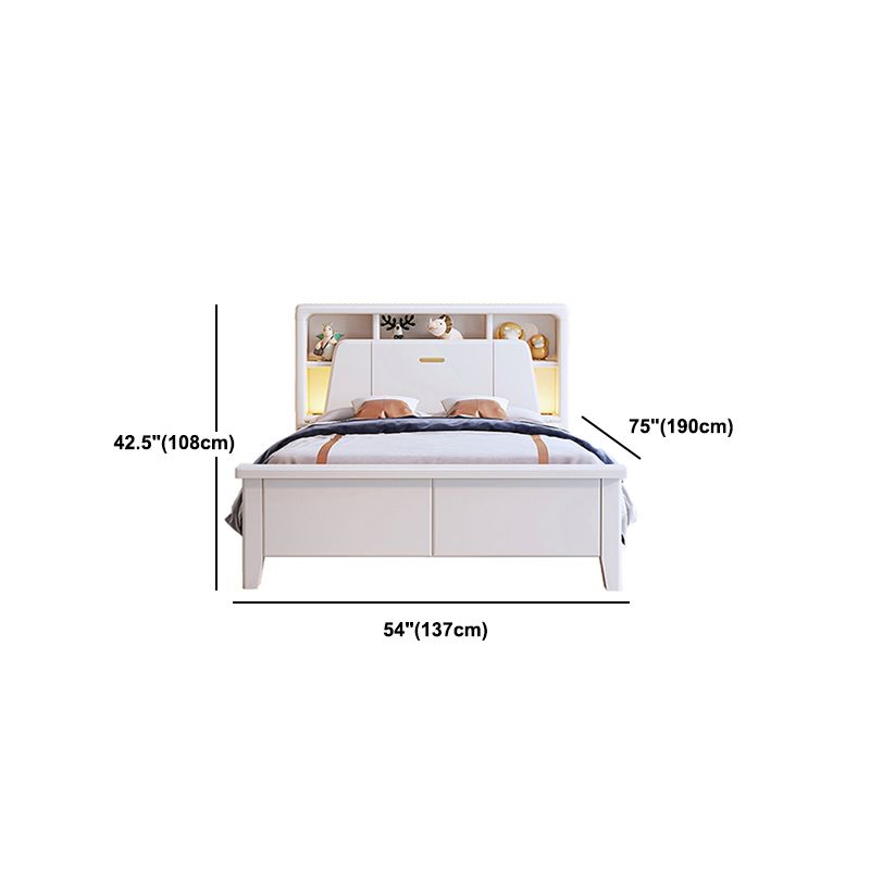 Modern Wood Standard Bed Bookcase Included Bed Frame with Headboard
