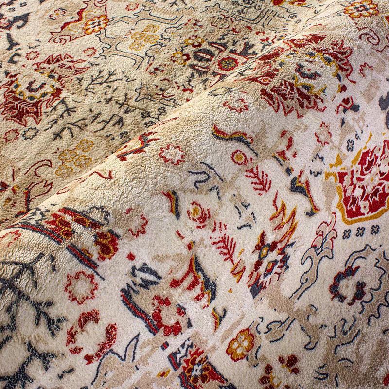 Green Tone Moroccan Area Carpet Polyester Moroccan Print Indoor Rug Easy Care Carpet for Living Room