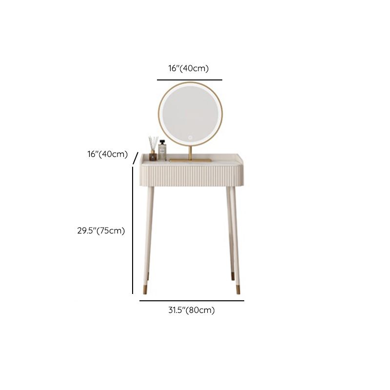 Stool Slate Vanity Table White Vanity Set with Lights Mirror
