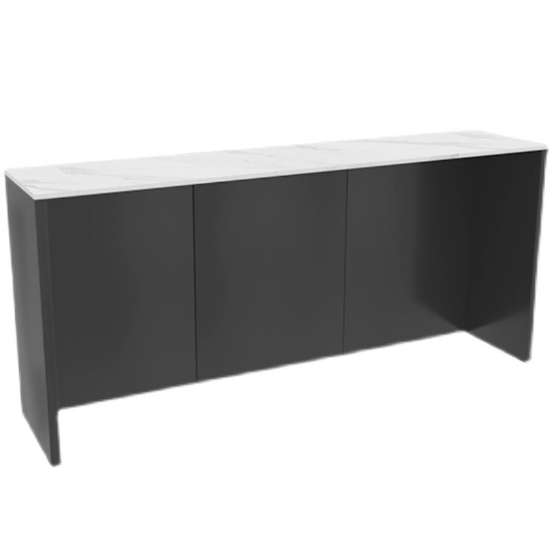 Industrial Style Bar Table Rectangle Stone Fixed Bistro Bar Desk for Indoor