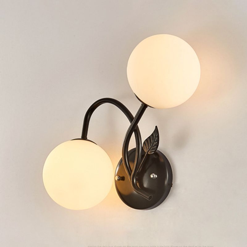Industrial Style Ball Wall Sconce Glass 2 Light Sconces for Dining Room