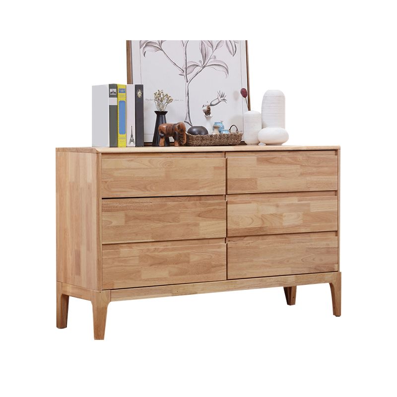 Contemporary Rubber Wood Storage Chest Bedroom Chest with Drawers