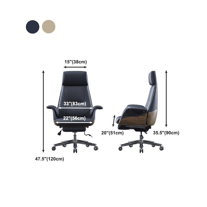High Back Executive Swivel Office Chair Chrome Metal Frame Modern Ergonomic Task Chair
