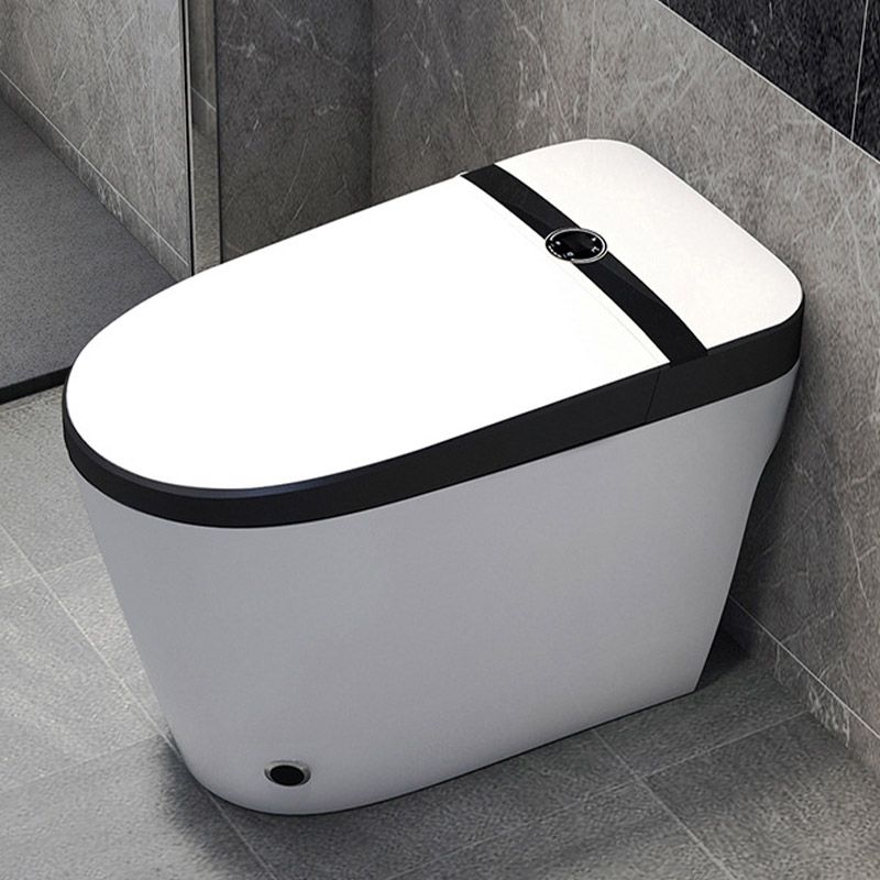 Modern Skirted White Heated Seat Toilet ABS Floor Mounted Flush Toilet with Seat
