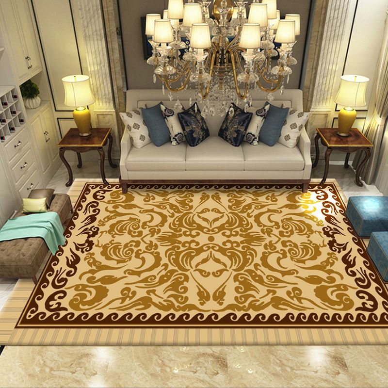 Alfombra del área de Marruecos estampado geométrico alfombra del área de poliéster alfombra de cuidado fácil para decoración del hogar
