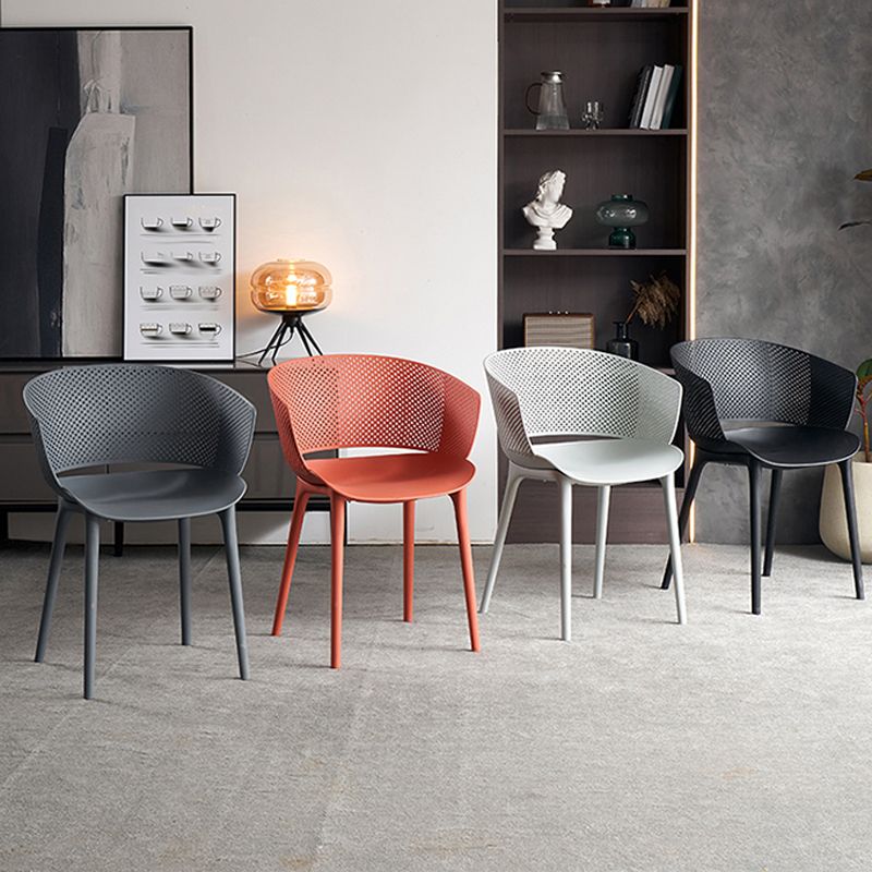Open Back Dining Side Chair Modern Home Plastic Dining Arm Chair