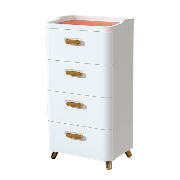 Contemporary Storage Cabinet with Legs White Cabinet with Drawers