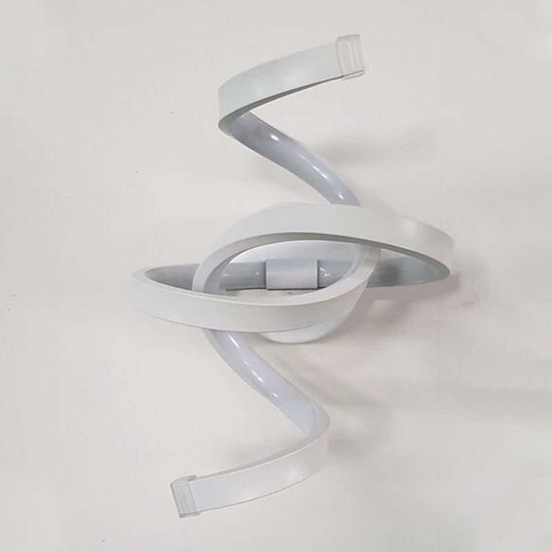Lámpara de pared espiral de estilo moderno 1 accesorios de iluminación de pared de luz en acabado blanco