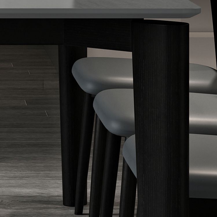 Mid-Century Modern Dining Table Rectangle Stone Dining Table with 4 Legs