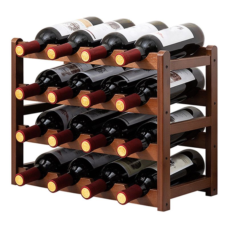 Countertop Modern Wine Rack Wood Wine Bottle Rack for Living Room