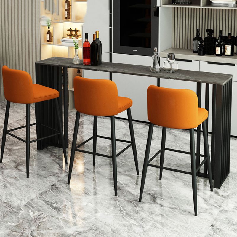 Industrial 1/2/4 Pieces Bar Table Set Rectangle Bar Table with High Metal Stools