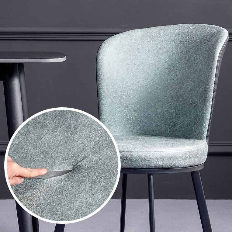 Silla de comedor contemporánea de metal, silla lateral sin brazos para comedor con respaldo lateral
