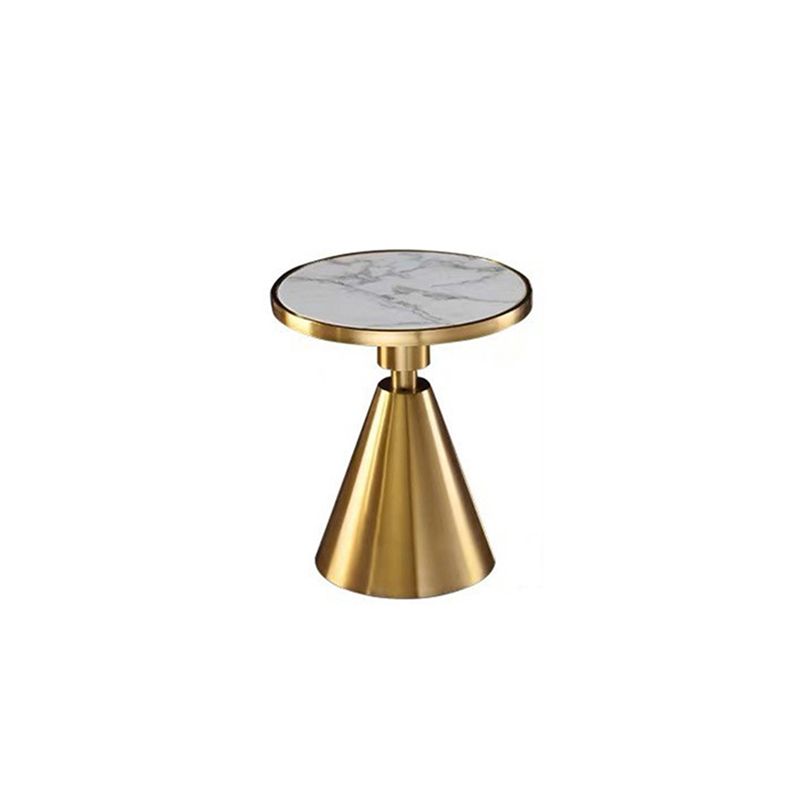Pedestal Base Design Cocktail Table Marble Table Round Coffee Table with Metal Base