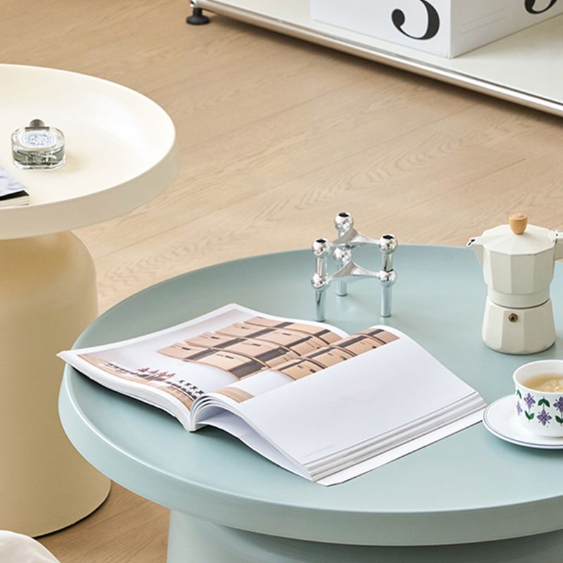 Contemporary Corner Table Metal Round Pedestal Accent Side Table