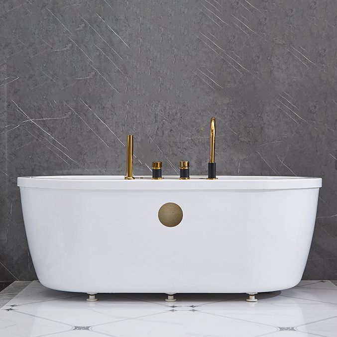 Modern Oval Center Bath Acrylic Freestanding Soaking White Bathtub