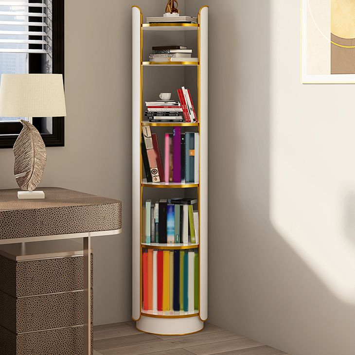 Standard Closed Back Bookshelf Glam Plastic Bookcase with Shelves