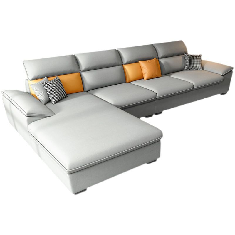 Pillow Top Arms Stain-Resistant Soft Modular Sectionals with Reversible Chaise