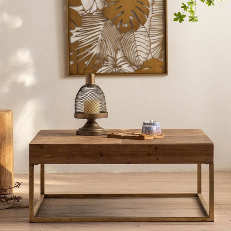 Modern Wooden Coffee Table Rectangular Top Shape Coffee Cocktail Table